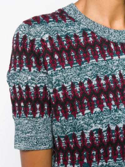 Shop Carven Ethnic Knit Sweater - Blue