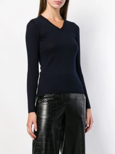 Shop Snobby Sheep V-neck Jumper In Blue