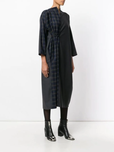 Shop Daniela Gregis Contrasting Panel Dress In Grey