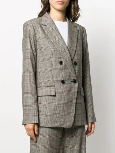 Shop Frame Checked Print Blazer In Neutrals