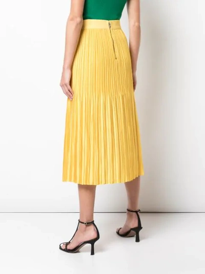 Shop Alice And Olivia Pleated Skirt In Yellow