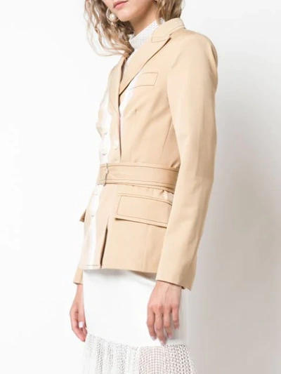 Shop Alexis Belted Fitted Jacket In Brown