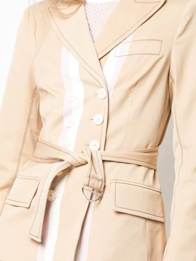 Shop Alexis Belted Fitted Jacket In Brown