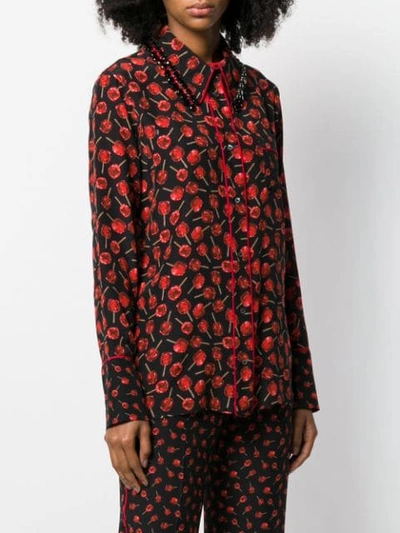 Shop N°21 Cherry Print Shirt In Black