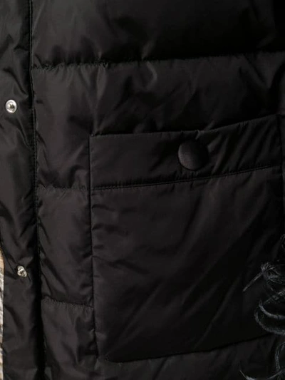 Shop Miu Miu Ostrich Feather Trimmed Puffer Jacket In Black