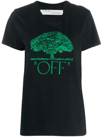 Shop Off-white Tree Embroidery T-shirt In Black