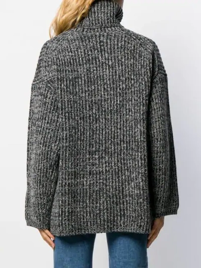 ACNE STUDIOS RIBBED HIGH-NECK SWEATER - 灰色