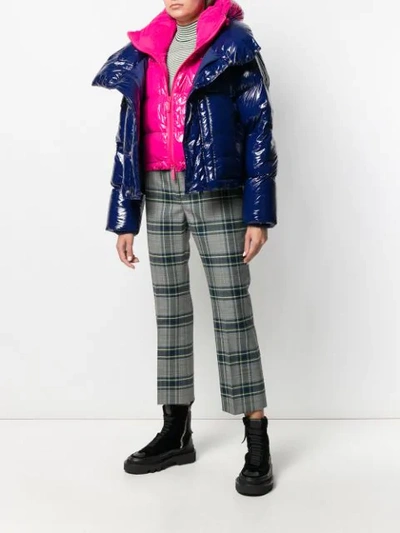 Shop Dsquared2 Layered Puffer Jacket In Blue