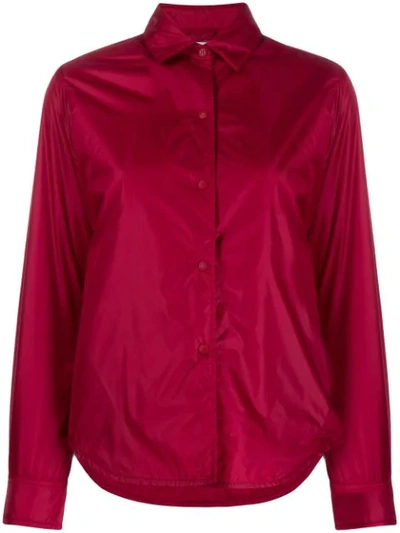 Shop Aspesi Snap Button Shirt Jacket In Red