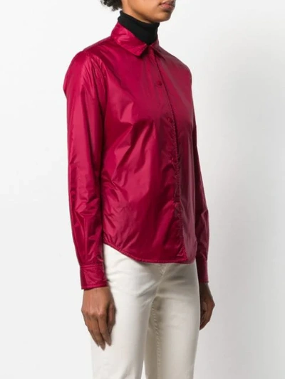 Shop Aspesi Snap Button Shirt Jacket In Red