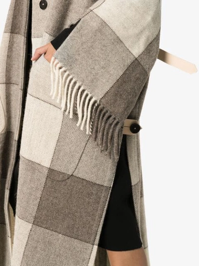 Shop Jil Sander Oversized Check Robe In Neutrals