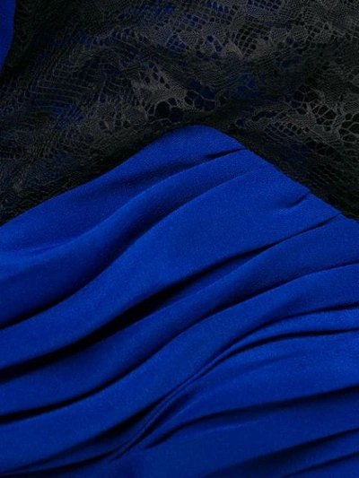 Shop Self-portrait Lace Panel Dress In Blue