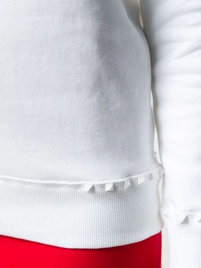 Shop Valentino Rockstud Sweatshirt In White