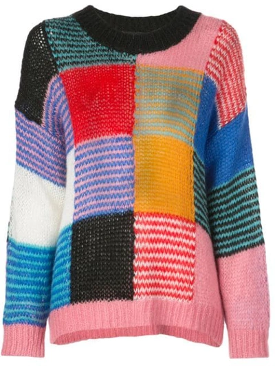 Shop Stine Goya Gingham Crochet Jumper In Multicolour