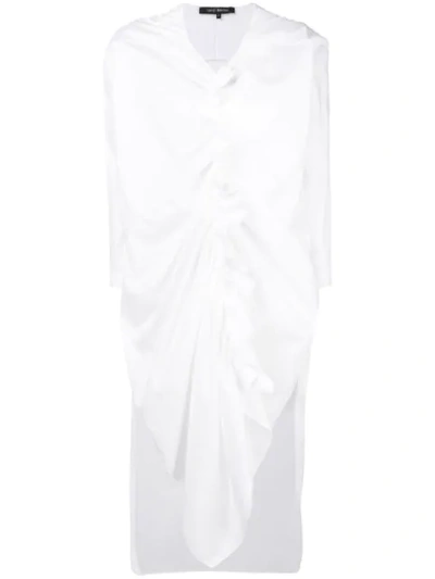Shop Ter Et Bantine Ruched Handkerchief Hem Top - White