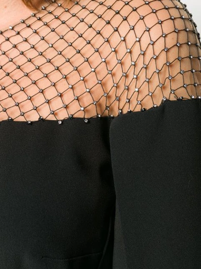 Shop Stella Mccartney Oberon Crystal-mesh Split-sleeve Gown In Black