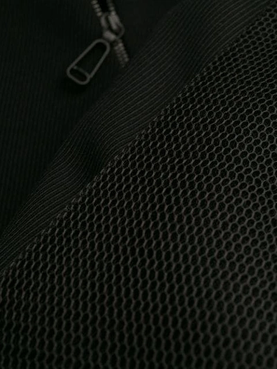 Shop Fendi Mesh Panel Pointed Collar Shirt Dress In Black