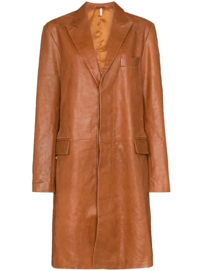 Shop Sunflower Single-breasted Fitted Coat In Brown