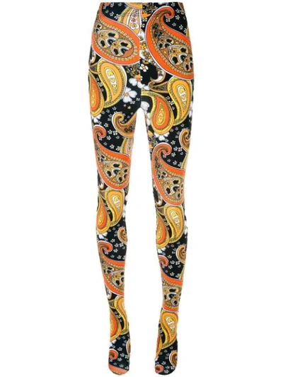 Shop Richard Quinn All-over Print Sock Leggings In Orange