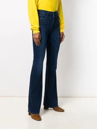Shop 7 For All Mankind Flared Denim Trousers In Blue