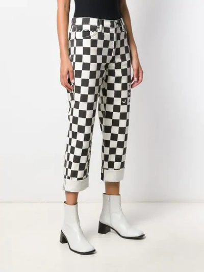 Shop Marc Jacobs Checkered Straight-leg Jeans In Black