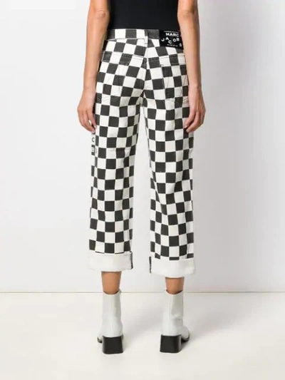 Shop Marc Jacobs Checkered Straight-leg Jeans In Black
