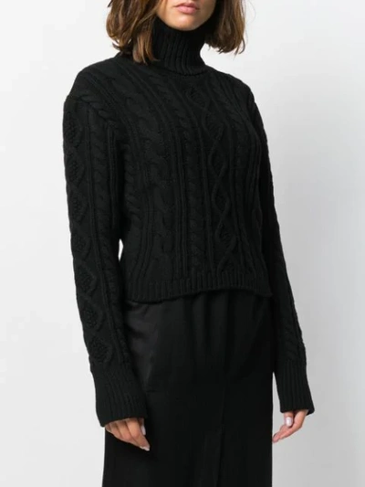 Shop Andrea Ya'aqov Cable Knit Jumper In Black