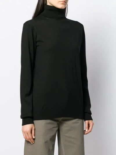 Shop Erika Cavallini Rollneck Knit Sweater In Black