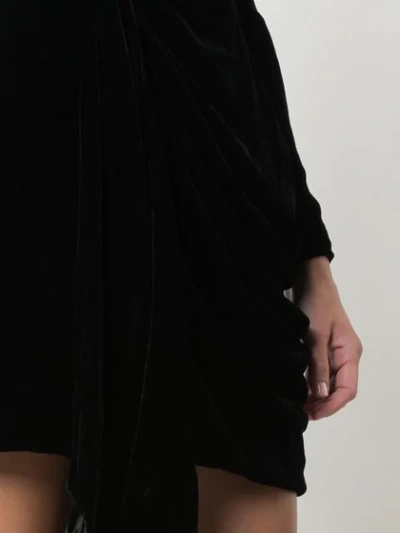 Shop Alex Perry Parker Draped Velvet Mini Dress In Black