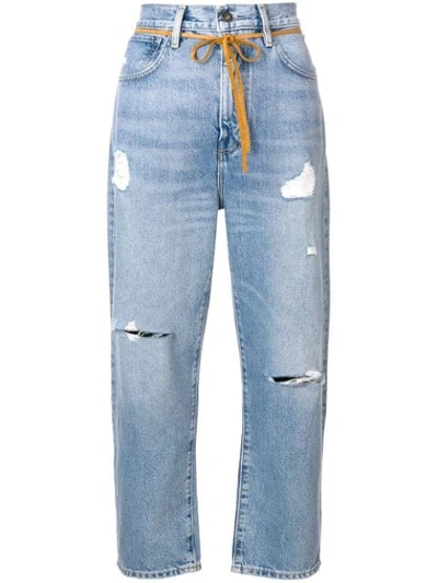 Shop Levi's : Made & Crafted Distressed Cropped Jeans - Blue