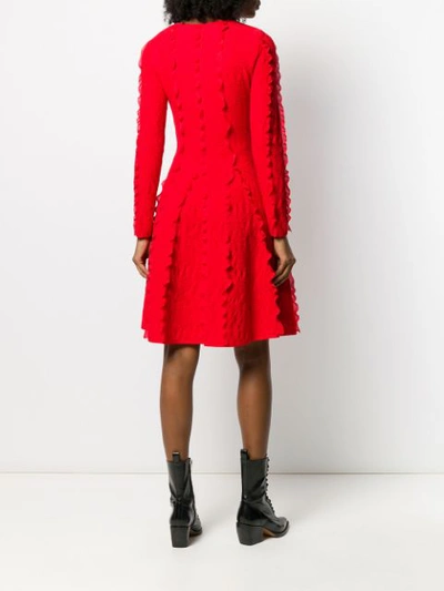 Shop Antonino Valenti Long Sleeve Knit Dress In Red