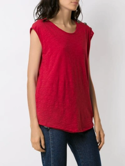 Shop Andrea Bogosian Side Buttons Ribbed Tank In Red