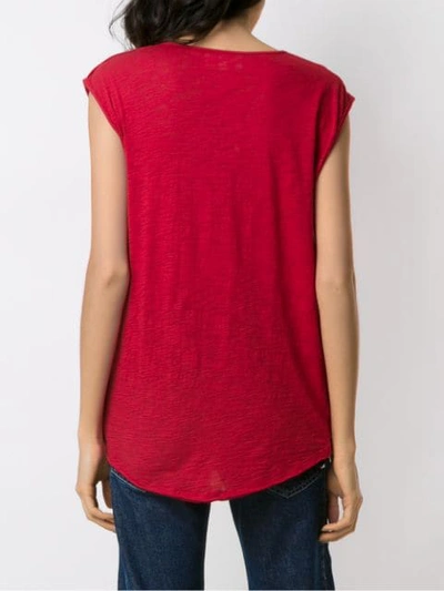 Shop Andrea Bogosian Side Buttons Ribbed Tank In Red