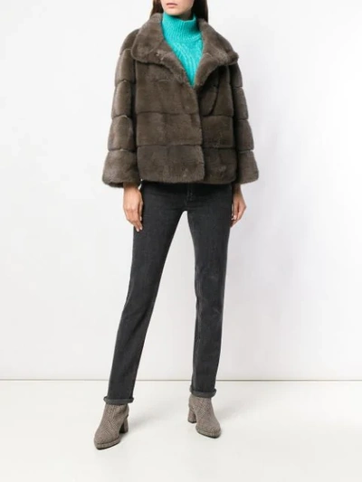 ARMA MIDI MINK FUR COAT - 灰色