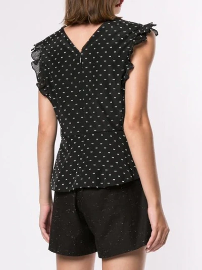 Shop Rebecca Taylor Birdseye Blouse In Black