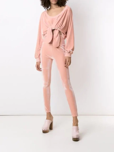 Shop Andrea Bogosian Textured Pedrari Skinny Trousers In Pink