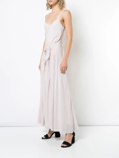 GABRIELA HEARST TIE WAIST STRIPE PRINT DRESS - 粉色