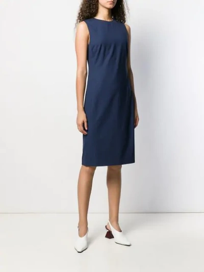 Shop Theory Fitted Midi Dress In Blue