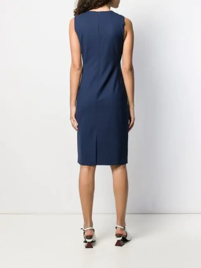 Shop Theory Fitted Midi Dress In Blue
