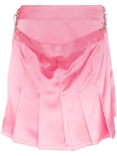 PLEATED SATIN MINI SKIRT