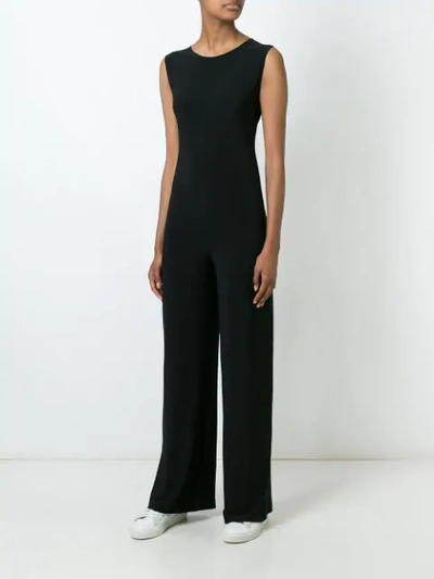 Shop Norma Kamali Fitted Sleeveless Jumpsuit In Black