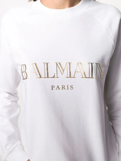 Shop Balmain Sweatshirt Mit Logo-print In Gad