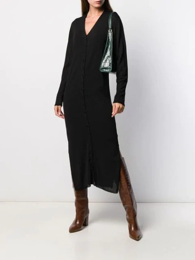 Shop Lemaire Knitted Cardi-dress In Black