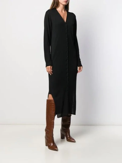 Shop Lemaire Knitted Cardi-dress In Black