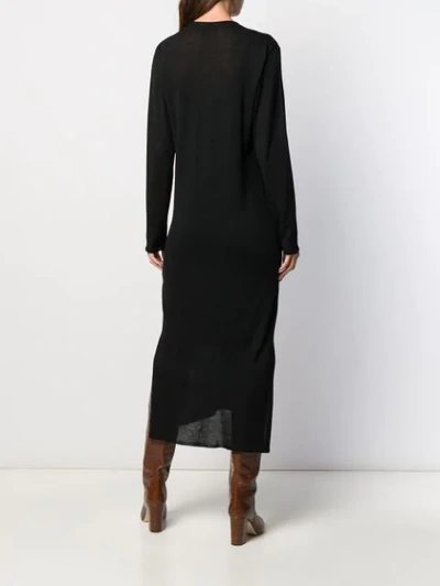 Shop Lemaire Knitted Cardi-dress In Black