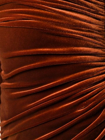 Shop Alexandre Vauthier Velvet Long Dress In Orange
