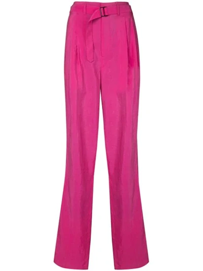 Shop Lemaire Belted Waist Trousers In Pink
