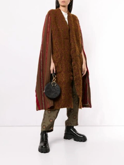 Shop Uma Wang Button-up Cape In Brown