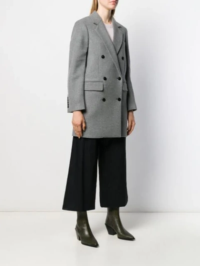 Shop Joseph Elkins Double-breasted Coat In Grey
