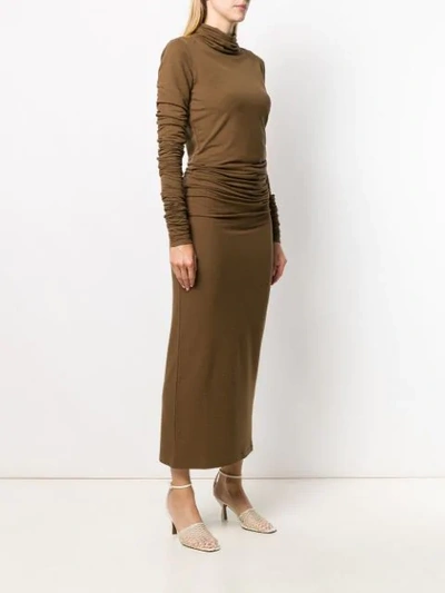 Shop Lemaire Roll-neck Sweater Dress In Brown